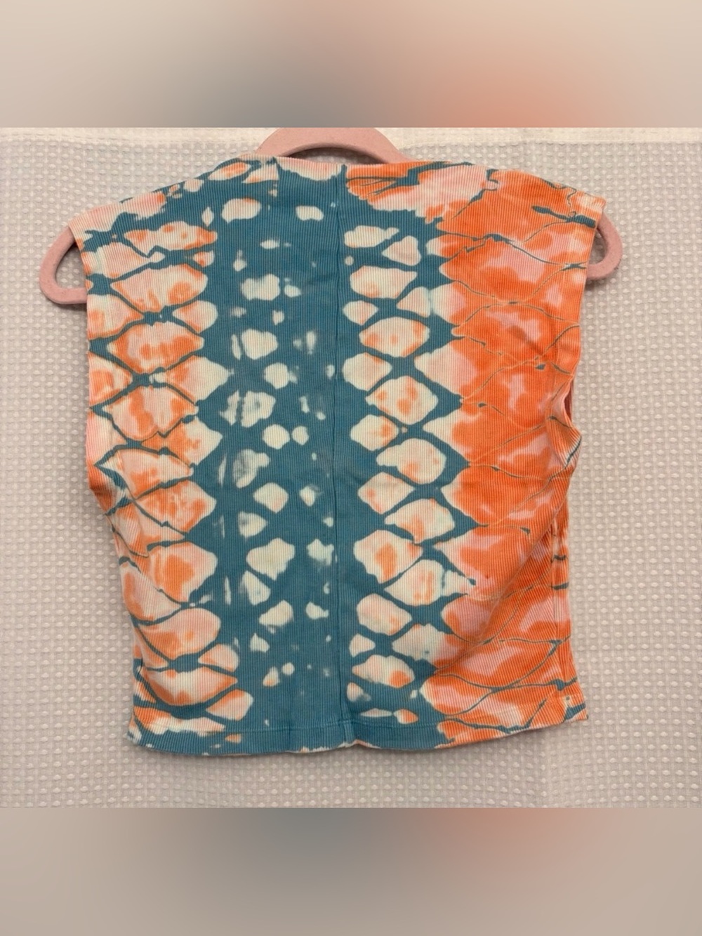 Young Fabulous & Broke Tie Dye Ribbed Cap Sleeve Top Medium Blue Orange cotton - Picture 3 of 3
